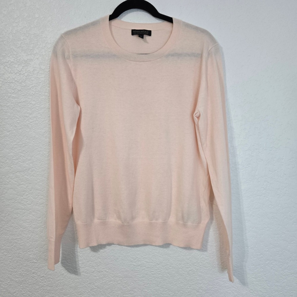 Banana Republic Pima Cotton Cashmere Crewneck Sweater Pink Medium M